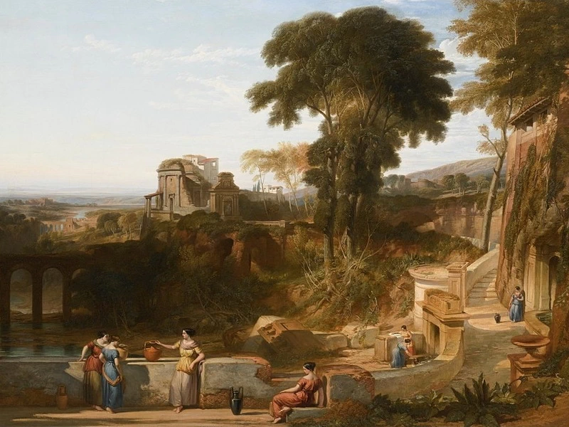 1804-William Leighton Leitch - La fontana della villa